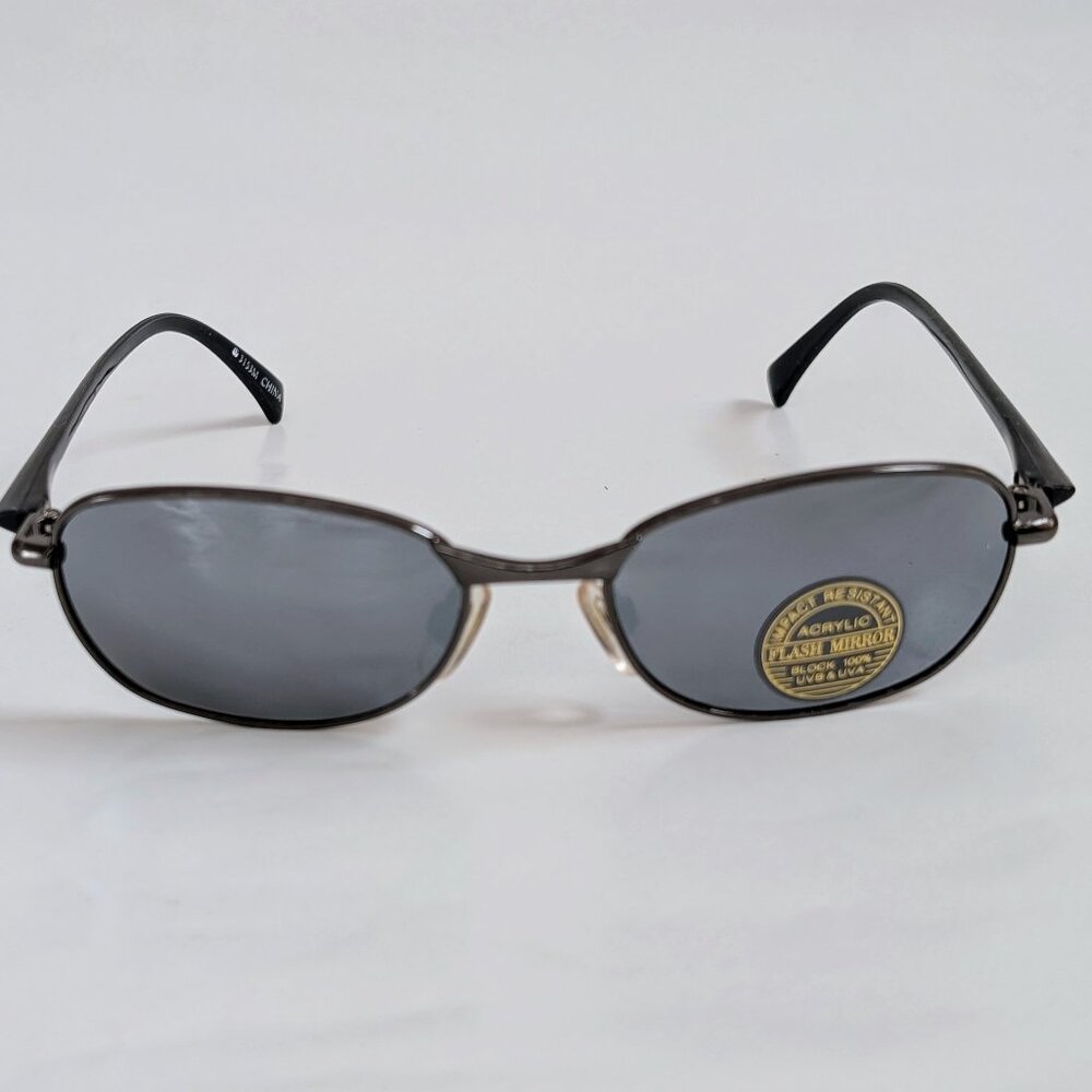 NWT Vintage 90's Rectangle Metal Combo Sport Sunglasses (D. Gunmetal)